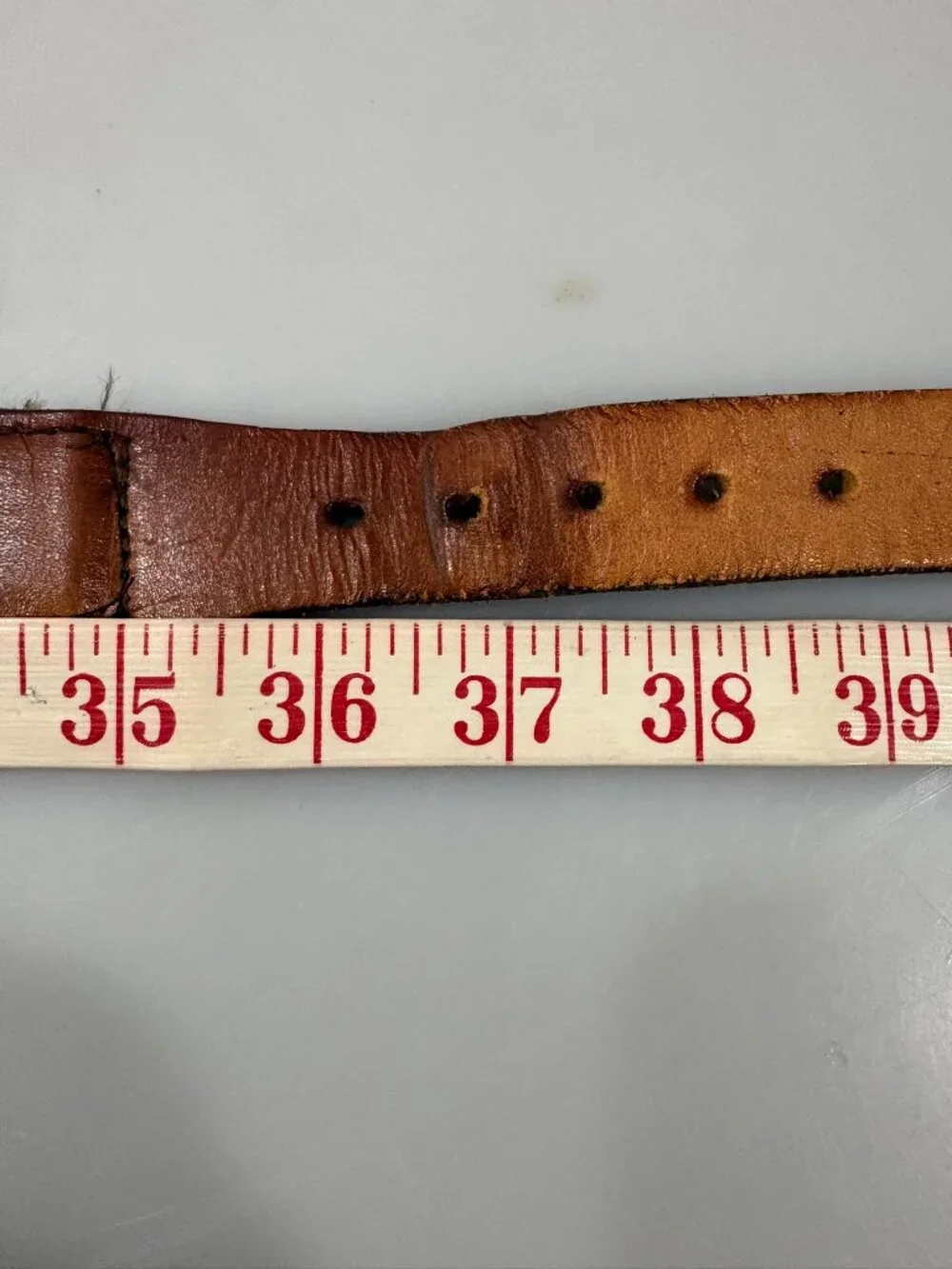 Augusta Masters Golf Tournament Ribbon Belt M Green Canvas Brown Leather Vintage